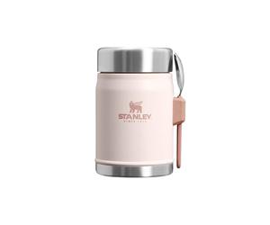STANLEY 1913 Legendary Fiambrera Termica con Spork 0.4L - Rose Quartz | Mantiene Frío o Calor 7 Horas - Termo Comida Caliente Adulto - Acero Inoxidable - Sin BPA - Apto Para Lavavajillas