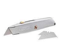 STANLEY 2-10-099 - Cuchillo de hoja retractil | Cuerpo de zinc duradero, cortes seguros y precisos, espacio para 10 hojas y 3 hojas incluidas para uso inmediato.