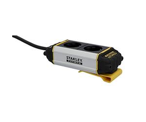 Stanley 30896 Enchufe de Mesa, 2 Compartimentos con Clip