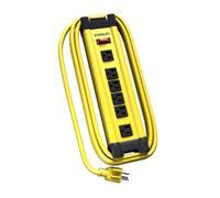 Stanley 31608 ShopMax Regleta de 6 Salidas Metálica, Amarillo, 3 Metros