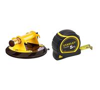 STANLEY 6-97-187 Ventosa de elevación, Capacidad de carga de 120kg + Flexómetro Tylon de 5m x 19mm, Estuche ergonómico de doble material, Cinta de acero lacado