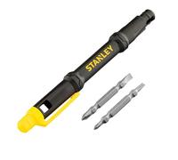 STANLEY 66-344M, Destornillador de bolsillo 4 en 1 con Diseño de Pinza para Lápiz, tipo de punta Phillips, 2 Puntas de Doble Extremo, Agarre Antideslizante, Acero S2