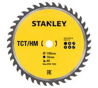Stanley accesorios sta13145- xj hoja tct, diam 190 x 16 mm 40 dientes