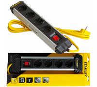 Stanley ALU Regleta De Enchufes 4 Tomas Con Interruptor IP20 2m Cable