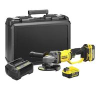 Stanley - Amoladora angular 18V AKU 125 mm, 2x batería 4,0 Ah Li-Ion, cargador SFMCG400M2K-QW