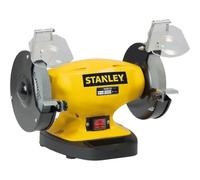 Stanley Amoladora de banco 150 mm, 330W, 2980 rpm, doble muela con protector y pantalla contra chispas, para desbaste y eliminación de rebabas en metal acero y herramientas