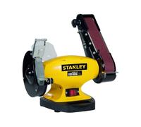 Stanley Amoladora de banco y lijadora de banda 150 mm, 330W, disco y banda 50×686mm, con protectores