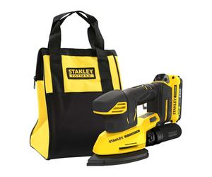 Stanley - Amoladora vibratoria a batería, 18V, 1x batería 2,0 Ah Li-Ion, cargador SFMCW221D1S-QW