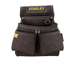 STANLEY Bolsa portaherramientas de cuero,4 bolsillos,Soporte especial para flexómetro,Doble costura,Abertura amplia para el cinturón- 30x 7x 33 cm, STST1-80116