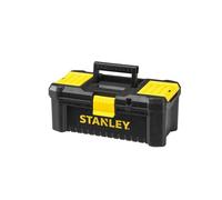 STANLEY Caja de herramientas de plástico con cierre de plástico, 32 x 18,8 x 13,2 cm, asa ergonómica, organizadores en la tapa, bandeja interior extraíble, orificio para candado, STST1-75514