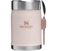 Stanley Classic Food Jar and Spork - Tarro de comida de 14 onzas, termo aislado al vacío, tapa de rosca de boca ancha, acero inoxidable, sin BPA, cuarzo rosa