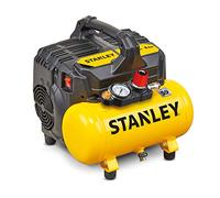Stanley Compresor de aire portátil DST 100/8/6 – Monofásico, sin aceite, motor 1 HP, 6 L