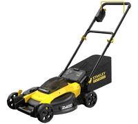 Stanley - Cortacésped AKU 18V, alcance 50 cm, con desplazamiento, 2x batería 4,0 Ah Li-Ion, cargador SFMCMW2651M-QW