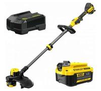 Stanley - Cortadora de hilo AKU 18V, 33 cm de alcance, 1x batería 4,0 Ah Li-Ion, cargador SFMCSTB933M-QW