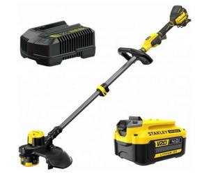 Stanley - Cortadora de hilo AKU 18V, 33 cm de alcance, 1x batería 4,0 Ah Li-Ion, cargador SFMCSTB933M-QW