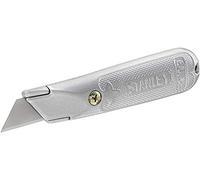 Stanley Cuchillo 199 hoja fija/retráctil, cuerpo de zinc, resorte de acero, 140 mm, incluye 3 hojas
