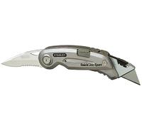Stanley Cuchillo Quickslide Sport 120 mm – Acero inoxidable, bloqueo pulsador, 2 hojas (0-10-813)