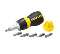 Stanley Destornillador con carraca 0-66-358 – Bimaterial, porta-puntas +6, cabeza magnética