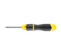 STANLEY Destornillador de carraca multipuntas con 10 puntas,Dynagrip, Anticorrosión, Cabeza magnética, Carraca de 3 posiciones, Mango bimaterial, Doble almacenaje de puntas, 0-68-010
