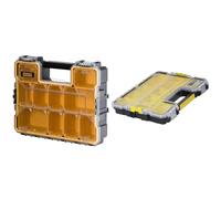STANLEY FATMAX 1-97-518 - Organizador FatMax con compartimientos extraíbles & Organizador Impermeable FatMax 1-97-517, Negro/Transparente/Amarillo
