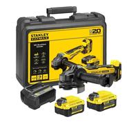 Stanley Fatmax Amoladora angular inalámbrica 18 V con 2 baterías de 4 Ah y cargador