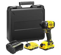 Stanley Fatmax Atornillador de Impacto Brushless V20 SFMCF810D2K-QW 18V con 2 Baterías de 2Ah