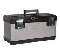 Stanley Caja de herramientas metálica 58,4 cm - Clips anticorrosión y asa bimaterial - 1-95-616