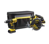 STANLEY FATMAX FMCK462D2S-QW - Taladro percutor y sierra circular 18V con 2 baterías de litio 2Ah y bolsa para herramientas