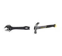 Stanley FATMAX FMHT0-75081 - Llave ajustable FatMax demolición 4 en 1, 250mm, Color Negro, & STHT0-51309 - Martillo Fibra vidrio 450g, Empuñadura ergonómica, Mango bimaterial, Adhesión epoxi - 450 G