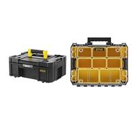 STANLEY FATMAX FMST1-71968 Cajonera Profunda Pro-Stack Color Negro & STANLEY FATMAX FMST82967-1 Organizador con tapa transparente gama PRO-STAK FatMax