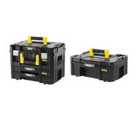Stanley - FatMax Fmst1-71981 Maleta Multiusos Para Herramientas Con Cajonera Doble Pro-Stack Ii Y Iv, Negro + Fmst1-71968 Cajonera Profunda Pro-Stack Iii, Negro