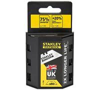STANLEY FATMAX Hoja de cuchillo multiusos, juego de 50 piezas, 4-11-700 | Endurecido por inducción, hoja más afilada, mayor vida útil y compatible con todos los cuchillos multiusos STANLEY.