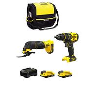 STANLEY FatMax Kit SVK20222B (Taladro Atornillador SFMCD720 + Multi-Herramienta SFMCE500 + 2 Baterías de 2,0 Ah + Cargador + Bolsa M)