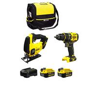 STANLEY FatMax Kit SVK20224B (Taladro Atornillador SFMCD720 + Sierra de Calar SFMCS600 + 2 Baterías de 4,0 Ah + Cargador + Bolsa M)
