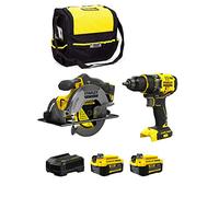 STANLEY FatMax Kit SVK20224C (Taladro Atornillador SFMCD720 + Sierra Circular SFMCS500 + 2 Baterías de 4,0 Ah + Cargador + Bolsa M)