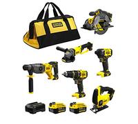 STANLEY FatMax Kit SVK20624A (SFMCD721 + SFMCH900 + SFMCS500 + SFMCS600 + SFMCG400 + SFMCF810 + 2 Baterías de 4,0 Ah + Cargador + Bolsa XL)