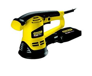 STANLEY FATMAX Lijadora rotorbital 480 W con caja herramientas, FME440K-QS | Velocidad variable, recogida de polvo, cambio fácil de papel, interruptor sellado y cable de 4 m.