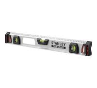 STANLEY FATMAX Nivel magnético con perfil en I de 60 cm , 1-43-554 | Cuerpo de aluminio duradero con tapas de extremo que absorben impactos, burbuja central de aumento