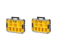 STANLEY FATMAX Organizador con Tapa Transparente PRO-STAK, Compartimentos Extraíbles, Conexión Modular, Cierres Laterales, Tapa Resistente a Impactos, FMST82967-1 (Paquete de 2)