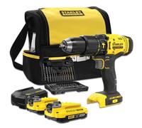Stanley Taladro percutor SFMCD711DSA-QW 18V 2 baterías 2,0 Ah Li-Ion, cargador y 50 accesorios