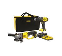 Stanley Juego de taladro de impacto y amoladora angular SFMCK471D2S-QW 2 baterías 2,0 Ah y cargador