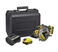 Stanley - 18V sierra circular a batería 140 mm, 2x batería 4.0 Ah Li-Ion, cargador SFMCS500M2K-QW