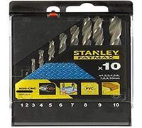 STANLEY Fatmax STA56043-QZ - Juego de 10 brocas de acero de alta velocidad, incluye 1 mm, 2 mm, 3 mm, 4 mm, 5 mm, 6 mm, 7 mm, 8 mm, 9 mm, 10 mm