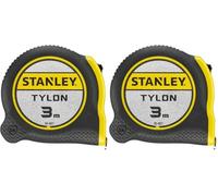 STANLEY Flexómetro Tylon de 3 m, Cinta Métrica, Cinta de Acero Resistente, Revestimiento Duradero Tylon (aumenta en 50% durabilidad), Diseño Compacto Ergonómico, 0-30-687 (Paquete de 2)