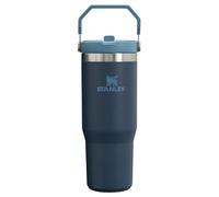 Stanley IceFlow - Vaso de acero inoxidable con popote abatible a prueba de fugas, botella de agua aislada al vacío para casa, oficina o auto - Frío por 12 horas o con hielo por 2 días, 30 onzas, azul