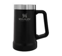 STANLEY Jarra de cerveza Adventure Big Grip, taza de cerveza de acero inoxidable de 24 onzas, aislamiento al vacío de doble pared, negro mate