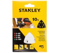 Stanley - Juego de 10 piezas de papel de lija, 93x93 mm STA32348-XJ
