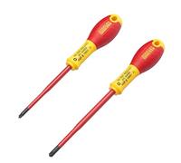 STANLEY Destornilladores Aislados Borneo Juego 2 PZ1x100 PZ2x125 Mango Bimaterial 1000V FMHT0-62649