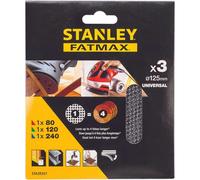 Stanley - juego de 3 piezas de malla abrasiva, diámetro 125 mm STA39267-XJ