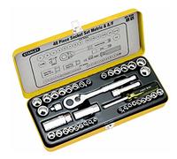 Stanley Juego de 40 llaves de vaso de 1/10.2 cm y 3/20.3 cm Met/AF
